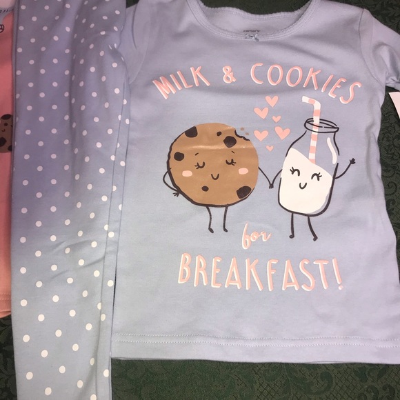 NWT 12m cookies & milk breakfast carters pajamas girls layette easter christmas - Picture 6 of 11